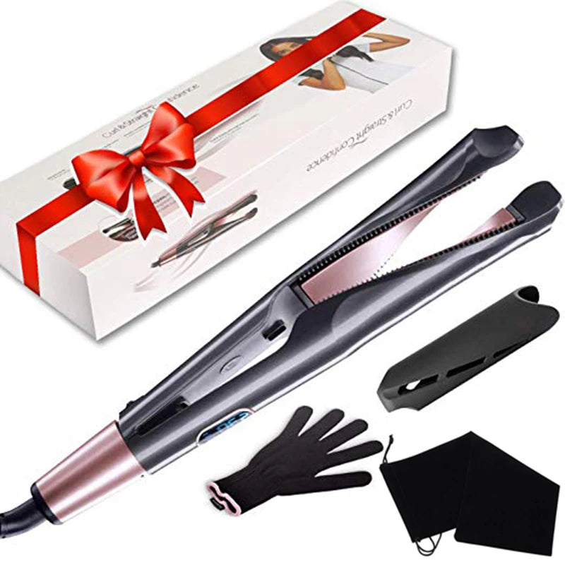 2 in 1 Hair Straightener And Curling Iron Super Fast Heating