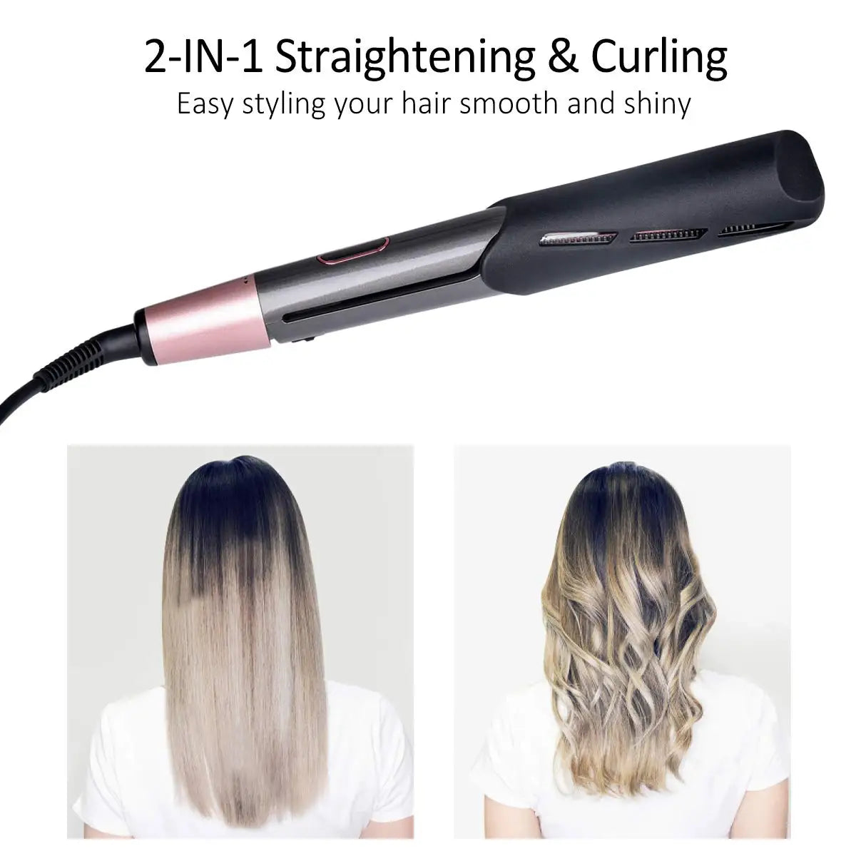 2 in 1 Hair Straightener And Curling Iron Super Fast Heating